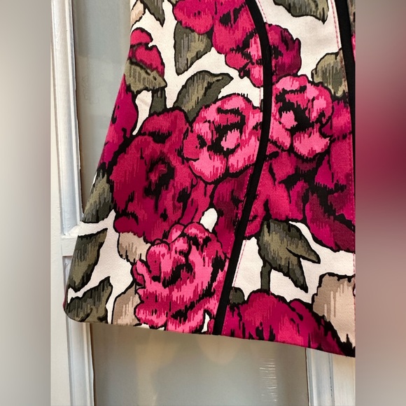 White House Black Market Y2K Chic Floral Fuchsia Ivory Corset Bustier Size 2 XS - Picture 11 of 14